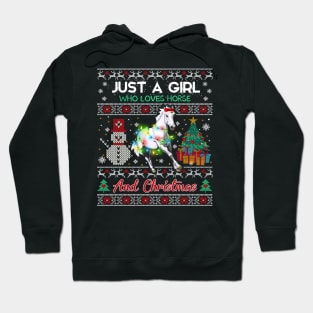 Just a girl who loves horse and christmas Hoodie